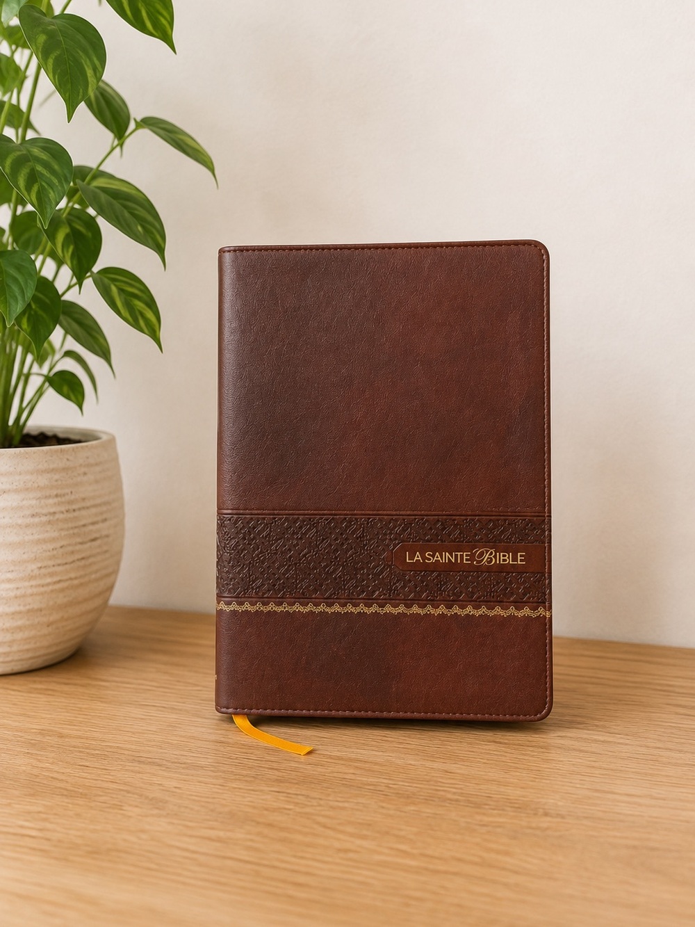 La Sainte Bible French Brown Leather Holy Bible Vintage Christian Religious Book